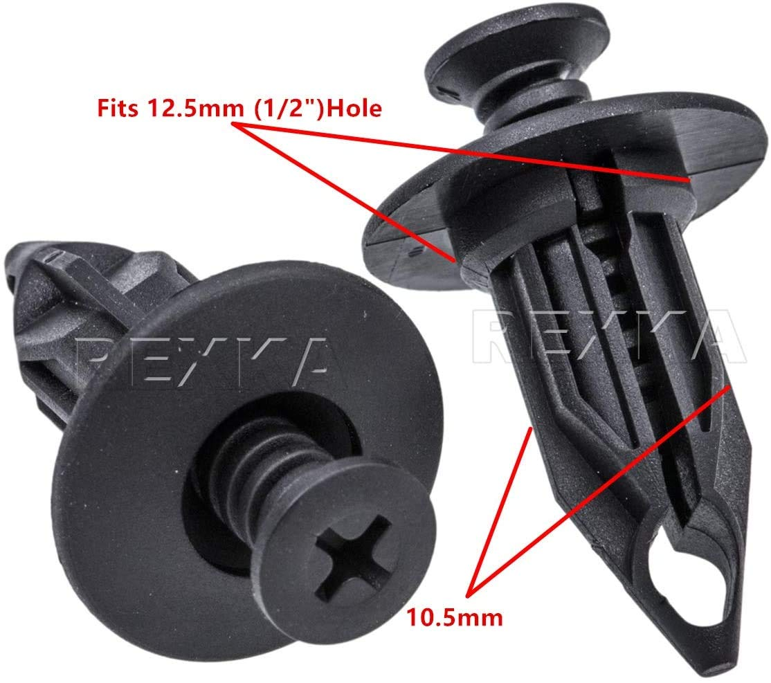 Rexka 20Pcs Bumper Cover Retainer Clips 12Mm Push Pin Compatible with Chrysler 6502625 07-18 Jeep Wrangler & Wrangler Unlimited JK Dodge Dakota Durango Ram 1500 2500 3500 4500 5500 GM 10140480 image number 1