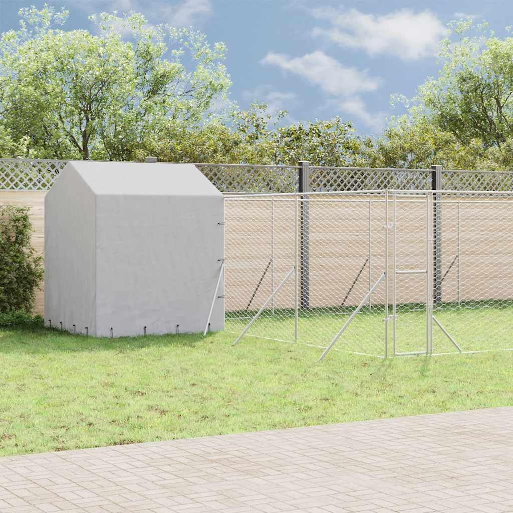 Outdoor Dog Kennel with Roof 10X6X2.5 M Galvanised Steel Pet Shelter Enclosure image number 3