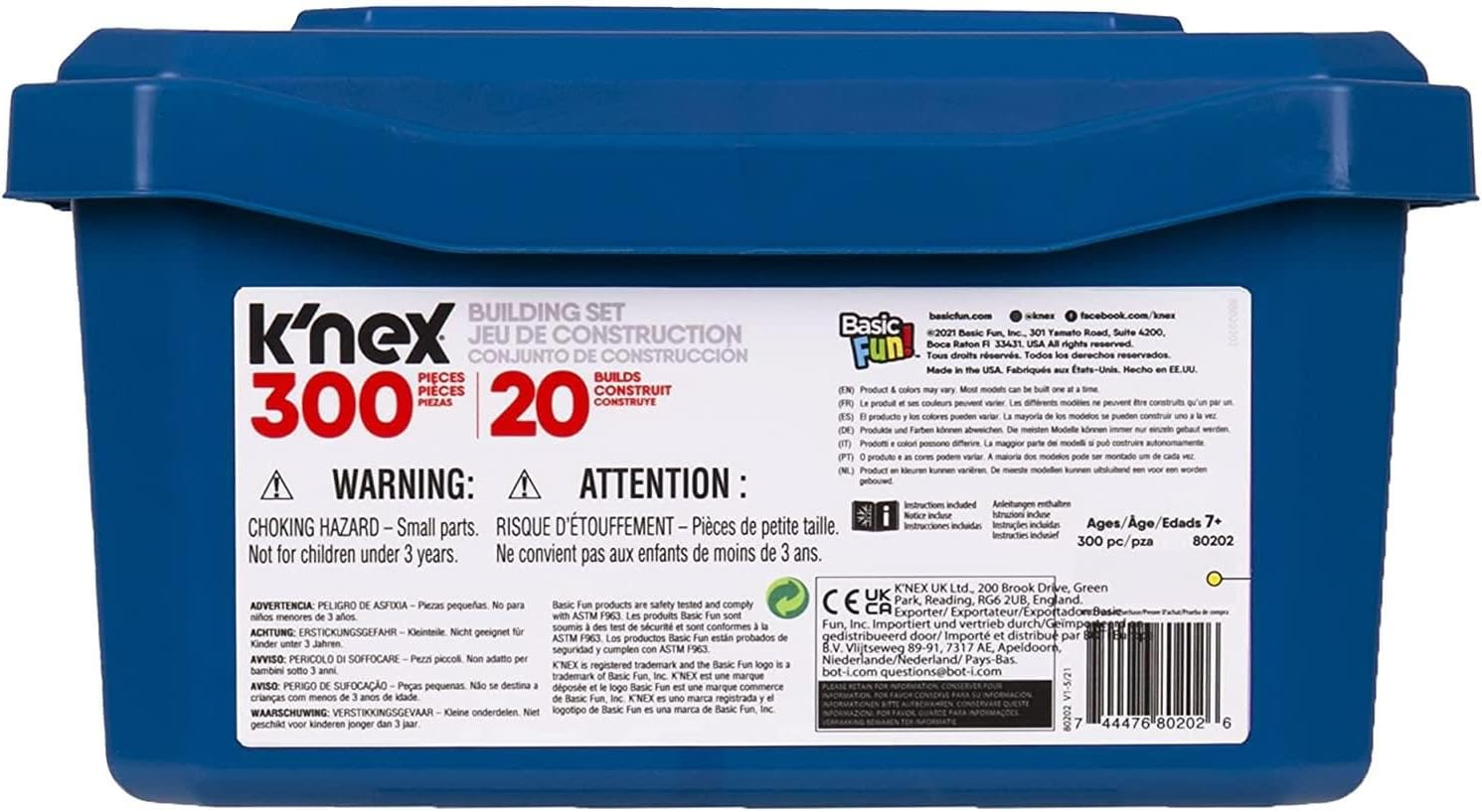 K'NEX - Building Fun Tub 300 Pieces 20 Builds image number 2