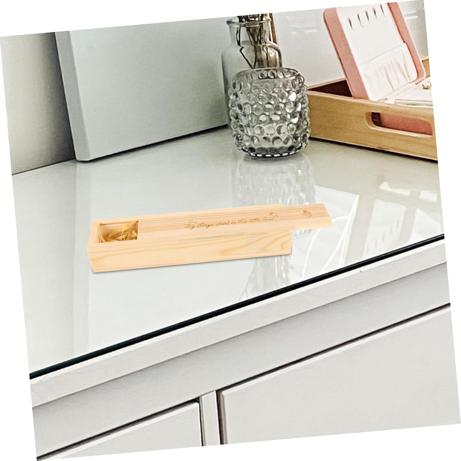 Wood Pregnancy Test Keepsake Case Newborn Announcement Box Family Reveal Wooden Box Slide Lid image number 5