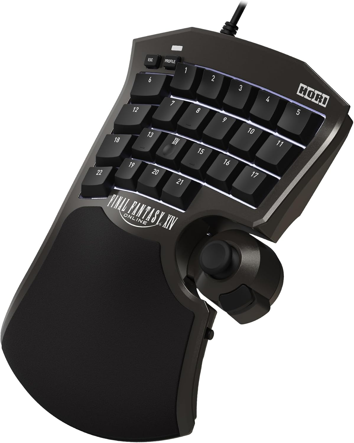 HORI Tactical Assault Commander F14 (Final Fantasy XIV Black Edition) - Keypad for PC (Windows 11/10), PS5, and PS4 - Officially Licensed by Square Enix image number 1