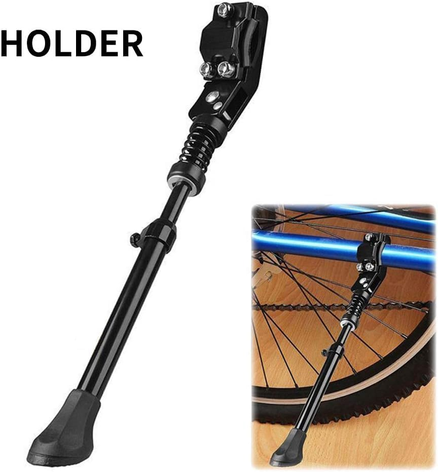 Bicycle Kickstand Adjustable Aluminium Alloy Cycling Height Rear Mount Side Kick Stand Universal Support Bracket for MTB Mountain Bike Suitable for 16" 20" 24" 26" Tire and 700 Road Bicycle image number 3
