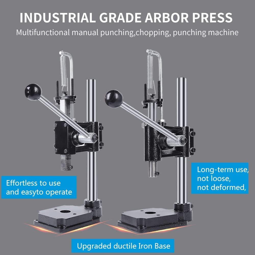 AOOK 866PCS Leather Hole Puncher Hand Punching Manual Punch Arbor Press.Round Solid Post & Ductile Iron Base for DIY Parts Punching,Forming Pressing (Square Head Press with All Accessories) image number 5