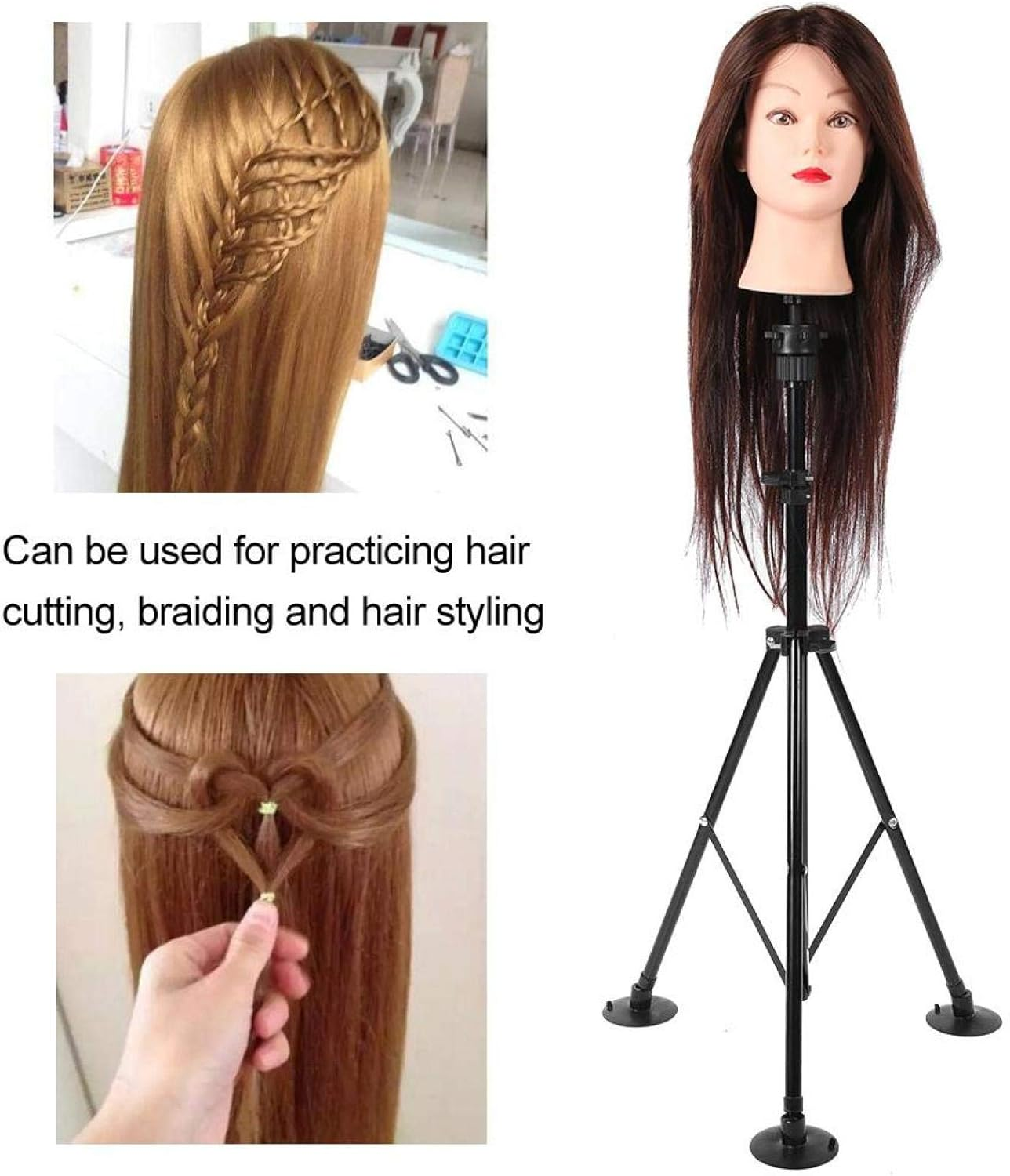 Strong Mannequin Tripod, Wig Head Stand, for Hair Salons Home School Barbershopsblack image number 2