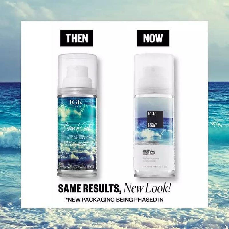 IGK BEACH CLUB Touchable Texture Spray Travel | Hold + Volume + Lightweight | Vegan + Cruelty Free | 1.7 Oz image number 3