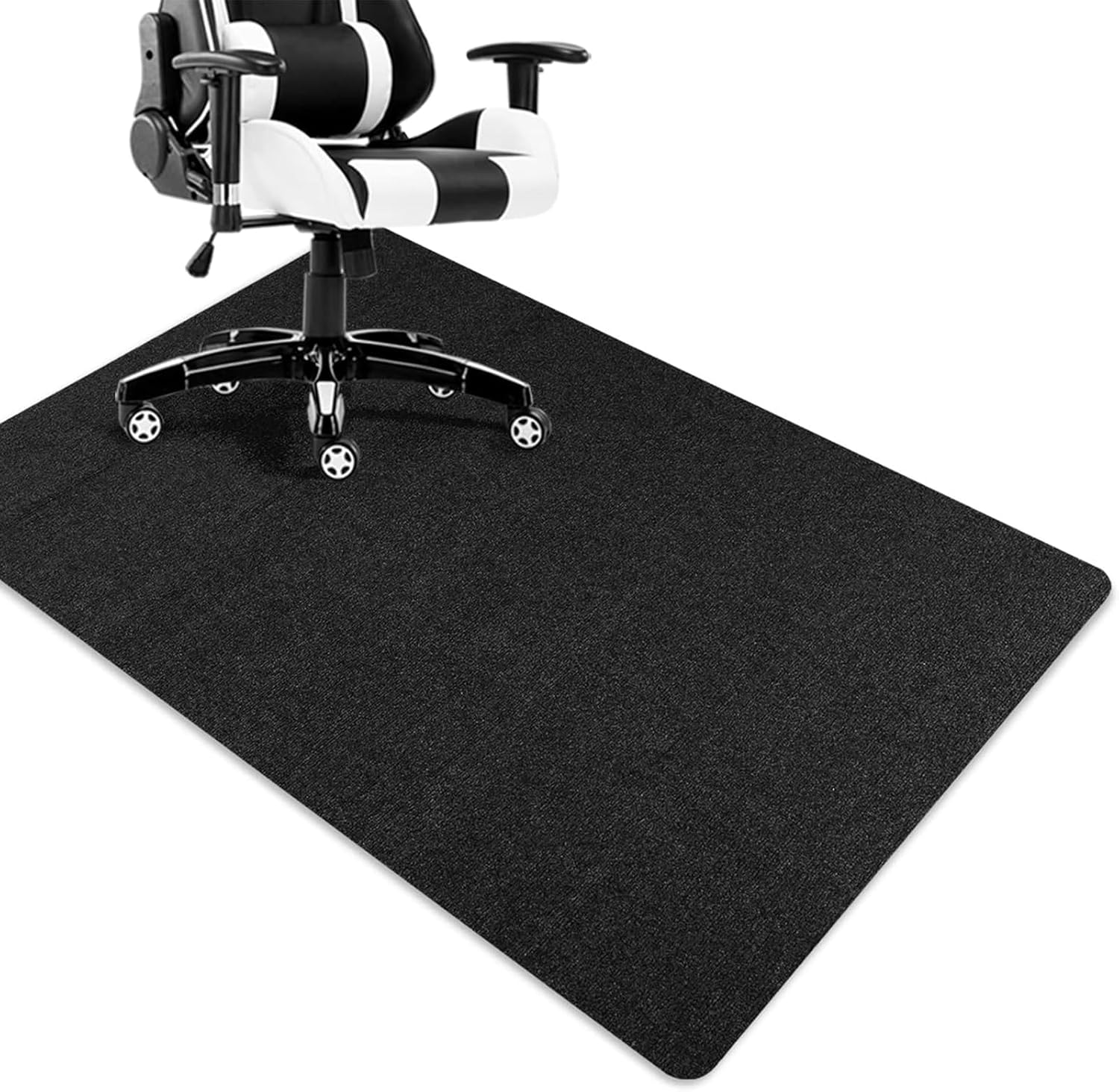 Office Chair Mat for Hardwood,Large Carpet Protector Floor Mat for Gaming Rolling Chair Desk Offices Home,Multi-Purpose Floor Protector for Home Office (Black, 90X120Cm) image number 6