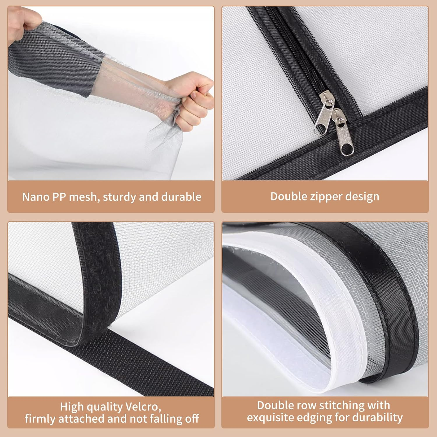 KMDZDZGS Cat Guard, Black Steel Cat Door, 80 X 200 Cm, Zip Fastener, Cat & Dog Safety Gate for Living Room, Bedroom image number 6