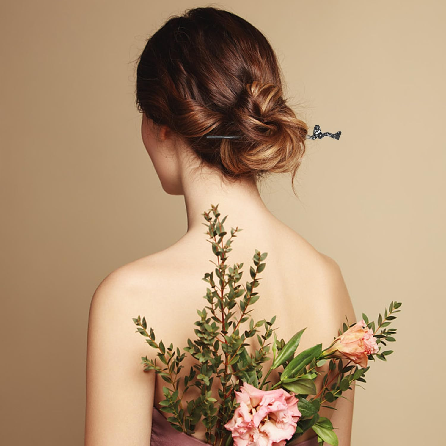 3 Pieces Metal Hairpin Retro Women Hairpin Elee Hair Pin Ethnic Style Hairpin with Fixed Plate Hairstyle Decoration Accessories