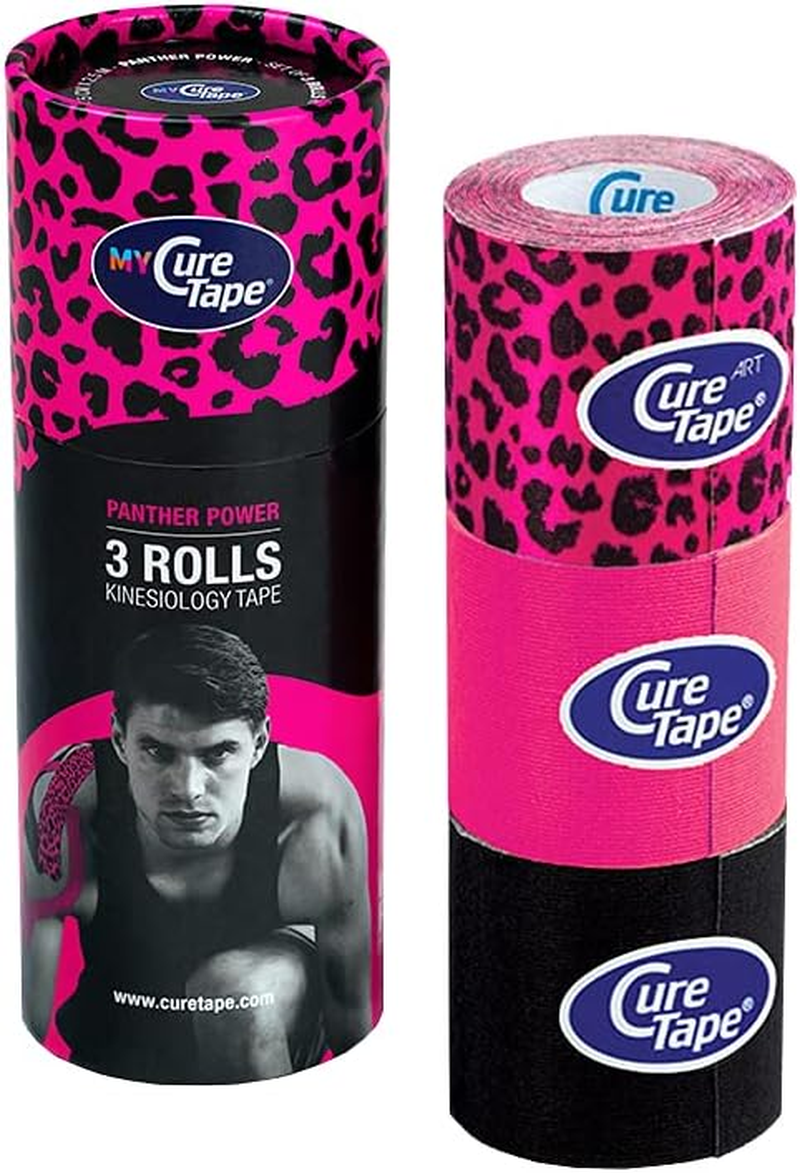 Curetape 3 Rolls Waterproof Kinesiology Tape | Super-Saver | Medical Kinesiology Tape for Extreme Sport Conditions | Increase Mobility & Performance | Reduce Joint Pain | Recover Faster (Panther Power) image number 6