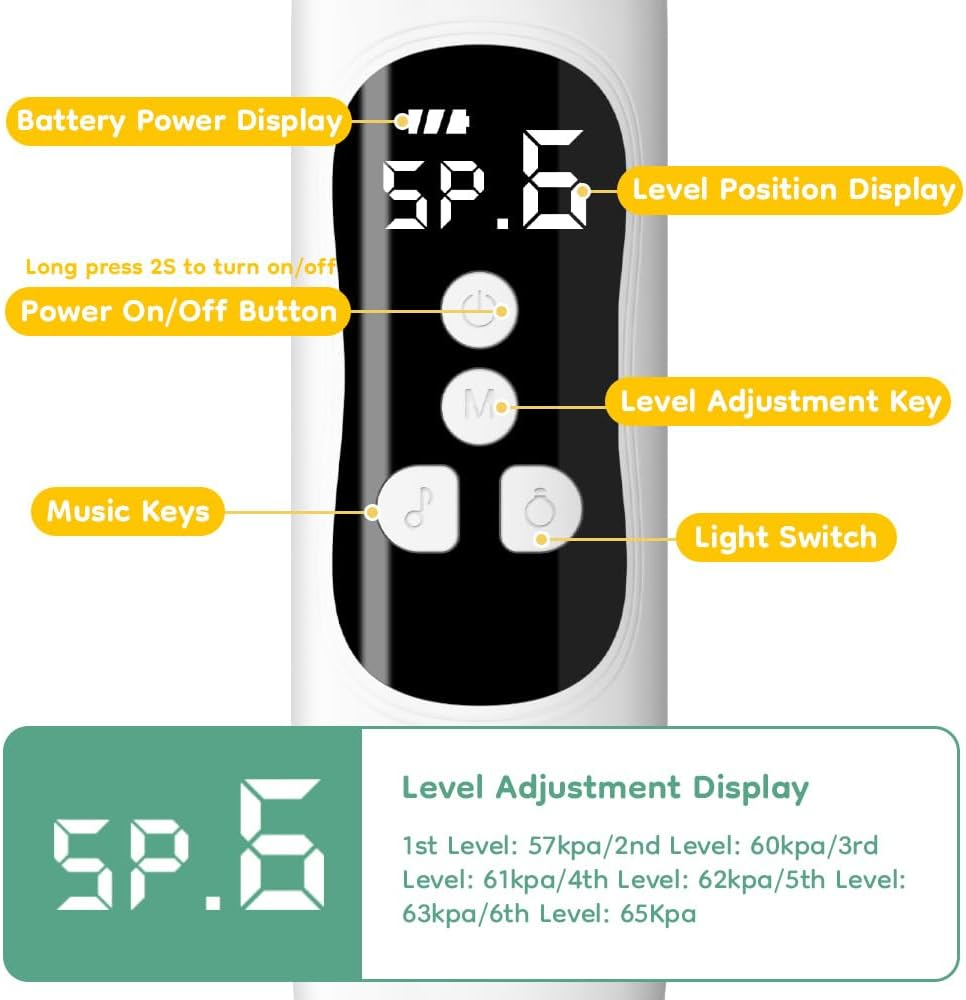 Henkion Baby Nasal Aspirator - Electric Nose Sucker for Baby - Auto Snot & Nose Cleaner Kit with 4 Silicone Tips, Carry Bag & Cleaning Kit, 6 Suction Levels, Music & Light Soothing Function, Blue image number 6