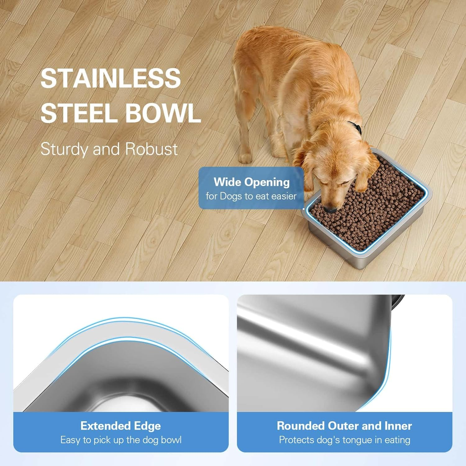 1.5 Gallon Stainless Steel Dog Bowls for Large Dogs, Water and Food Bowl, Outdoor for M-Sized and X-Large Dogs image number 3