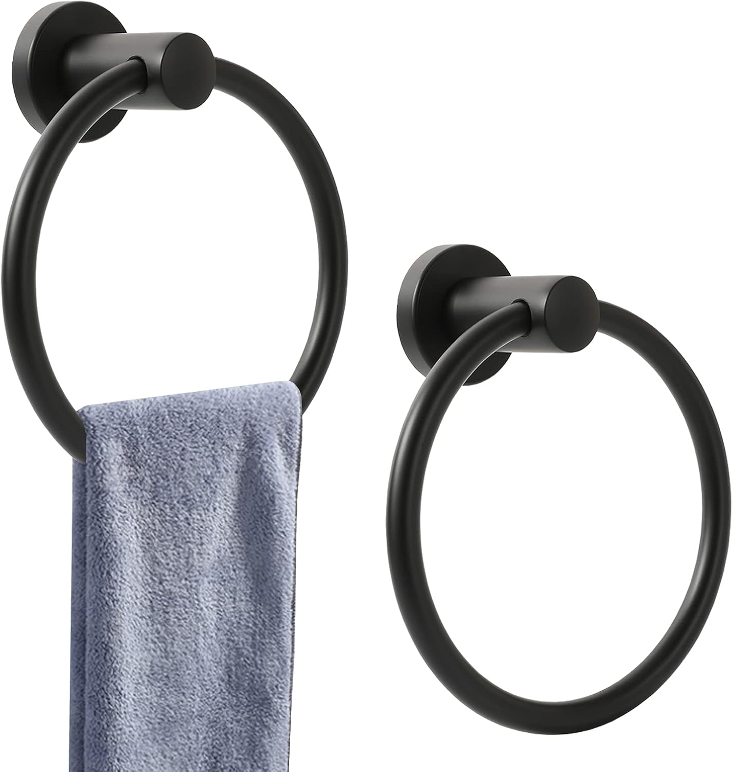 Orlif Towel Ring Matte Black for Bathroom，Sus 304 Heavy Duty Stainless Steel Hand Towel Holder round Bath Towel Holder Hangers with Wall Mount Hardware（Drill Needed） (Brushed Nickel) - Brushed Nickel(2 Pack) image number 6