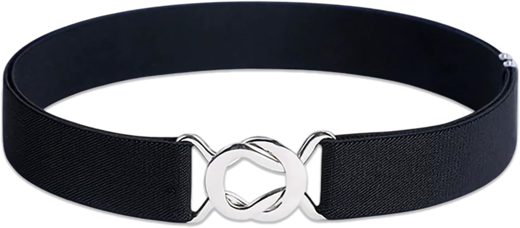 Ladies Elasticated Belt for Women, Black Stretch Belts for Women Jeans, Adjustable Stretch Elastic Waist Belt Women, No Show Stretch Thin Belt for Dress Jeans, Skinny Waist Belt Simple Style, image number 5