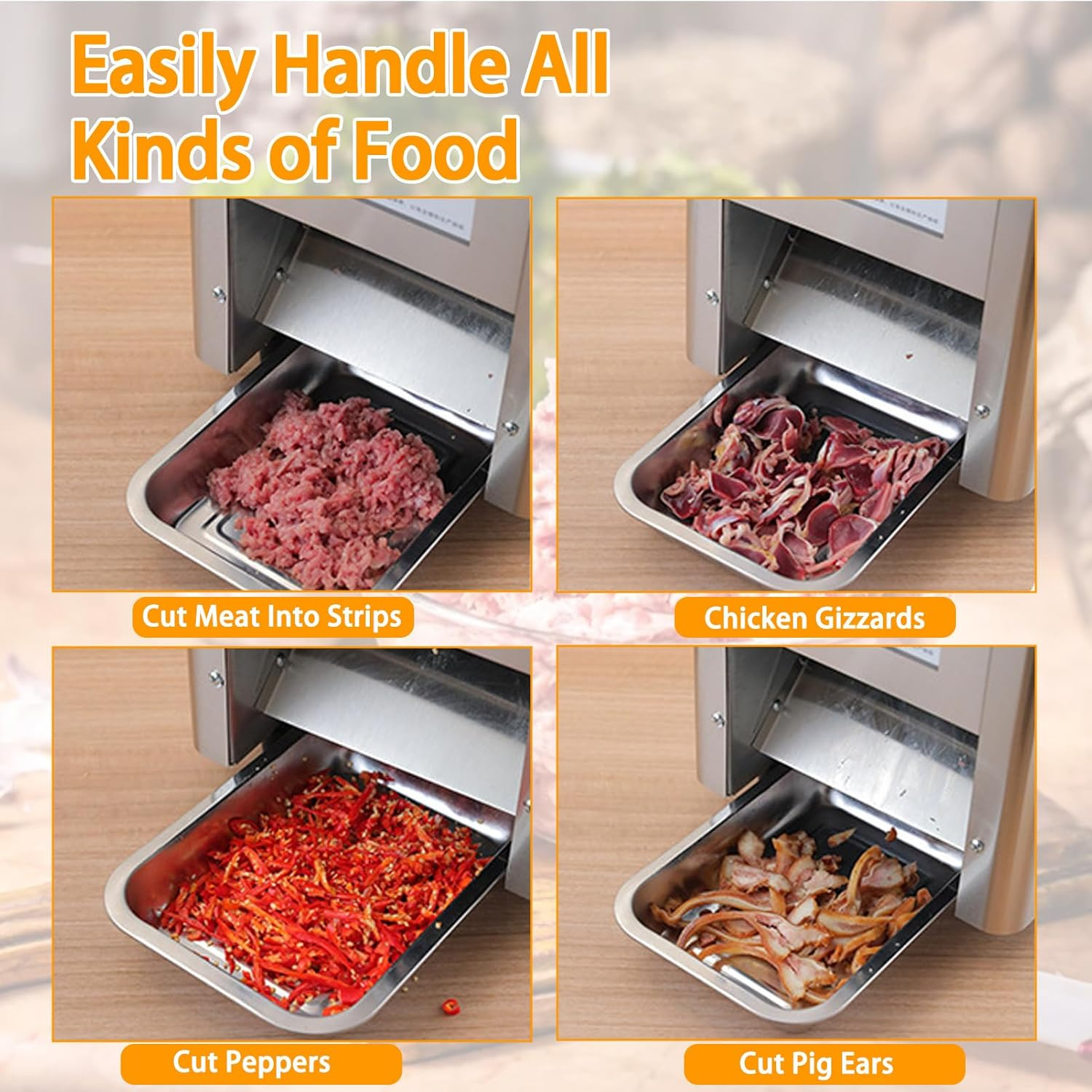 850W Commercial Meat Cutter Cutting Machine Optional Blades from with 5Mm Blade, 850W Electric Stainless Steel Fresh Meat Shredded Slicer Processing Machine 5Mm image number 5