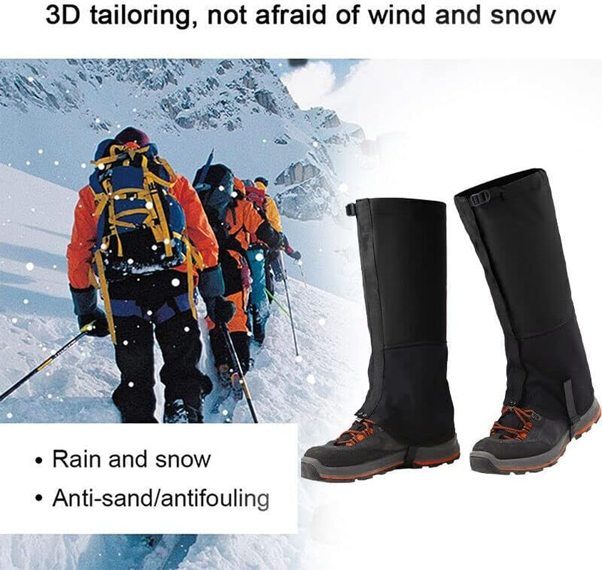 AIMALL Outdoor Waterproof Hiking Boots Leg Protecte Gaiters Cover Waterproof Boot, Durable Nylon Leg Protectors with Adjustable Features image number 4