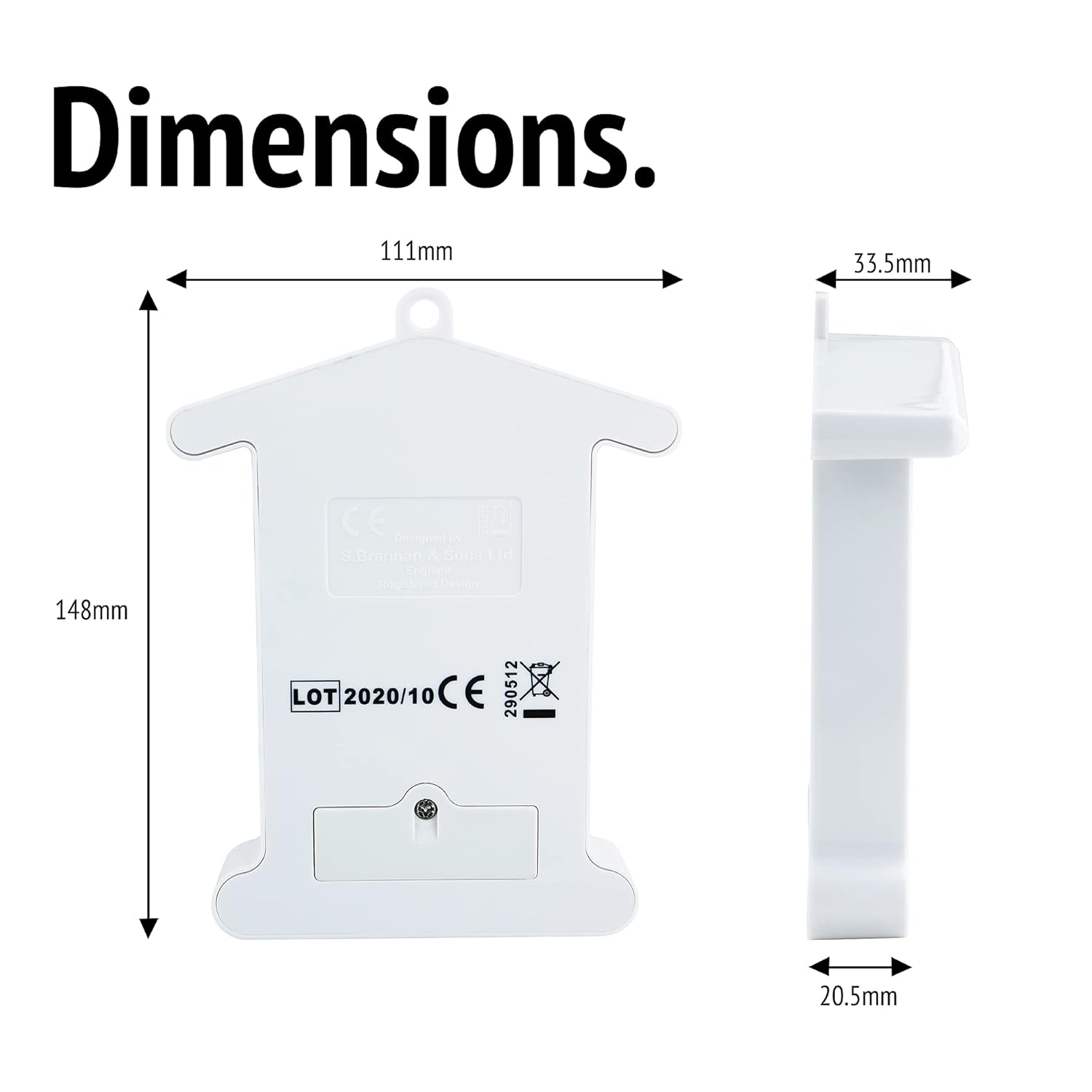 Brannan Digital White Greenhouse Thermometer &ndash; Stylish Weatherproof Max Min Thermometer to Monitor Maximum and Minimum Temperatures in a Garden Greenhouse Indoor Room Home Growroom Easily Wall Mounted image number 1