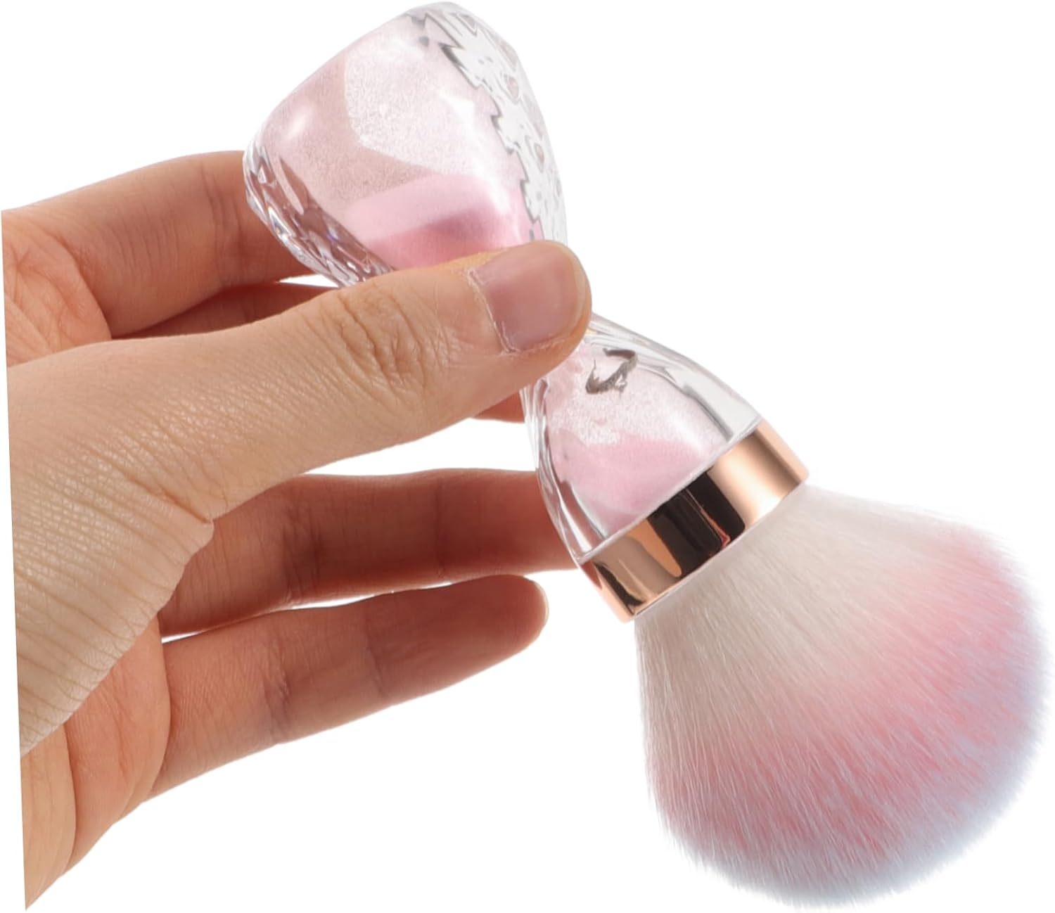 OHPHCALL Concealer Facial Brush Nail Clean up Brush for Soft Nail Art Powder Remover Brush Handle Grip for Acrylic Nails - Sky-Blue image number 3