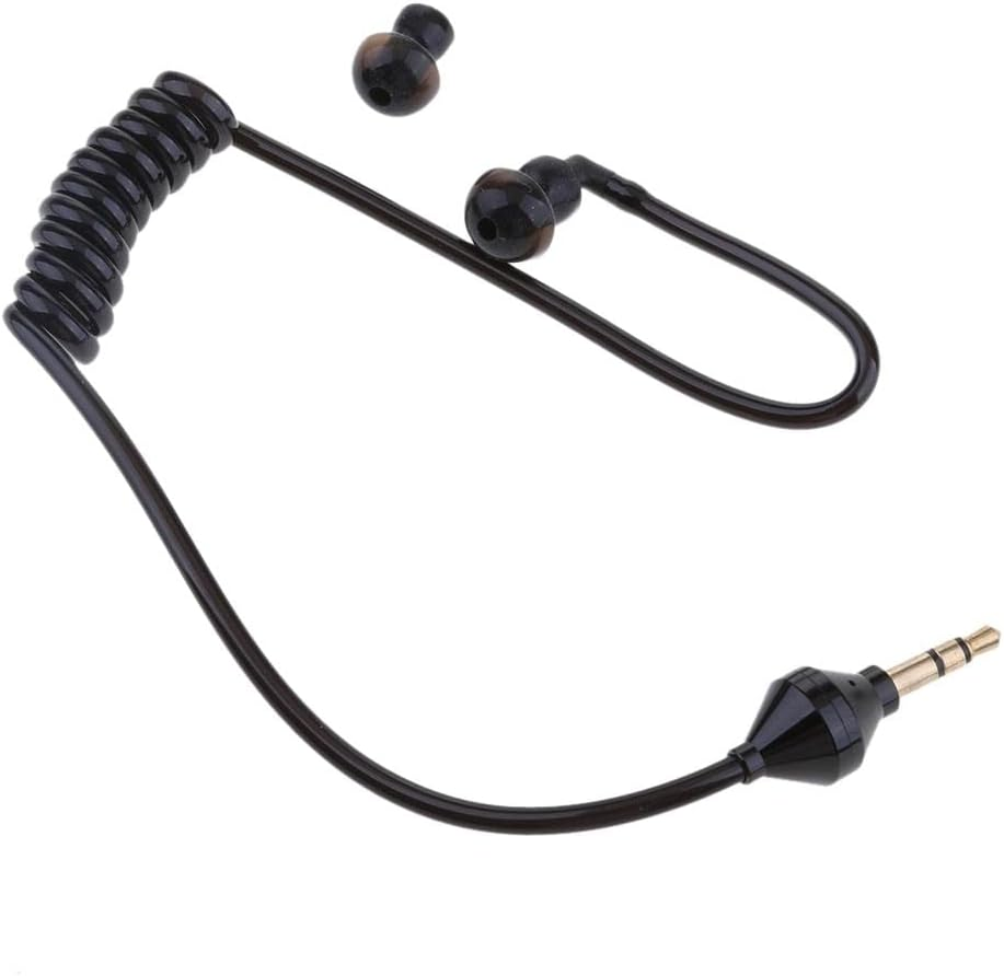 3.5Mm Mono Headset Earphone Stereo Air Tube Mic Earpiece Lightweight Black image number 4
