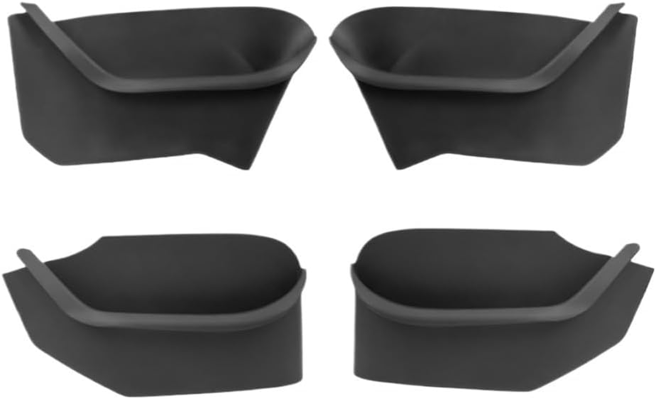 GROZY 4PCS Enovorld Upgrade Full-Cover Front and Rear Door Side Storage Boxes for Tesla Model 3, Front and Rear Door Tray Organizer for 2024 Tesla Model 3 TPE Door Slot Tray Mats(Black)