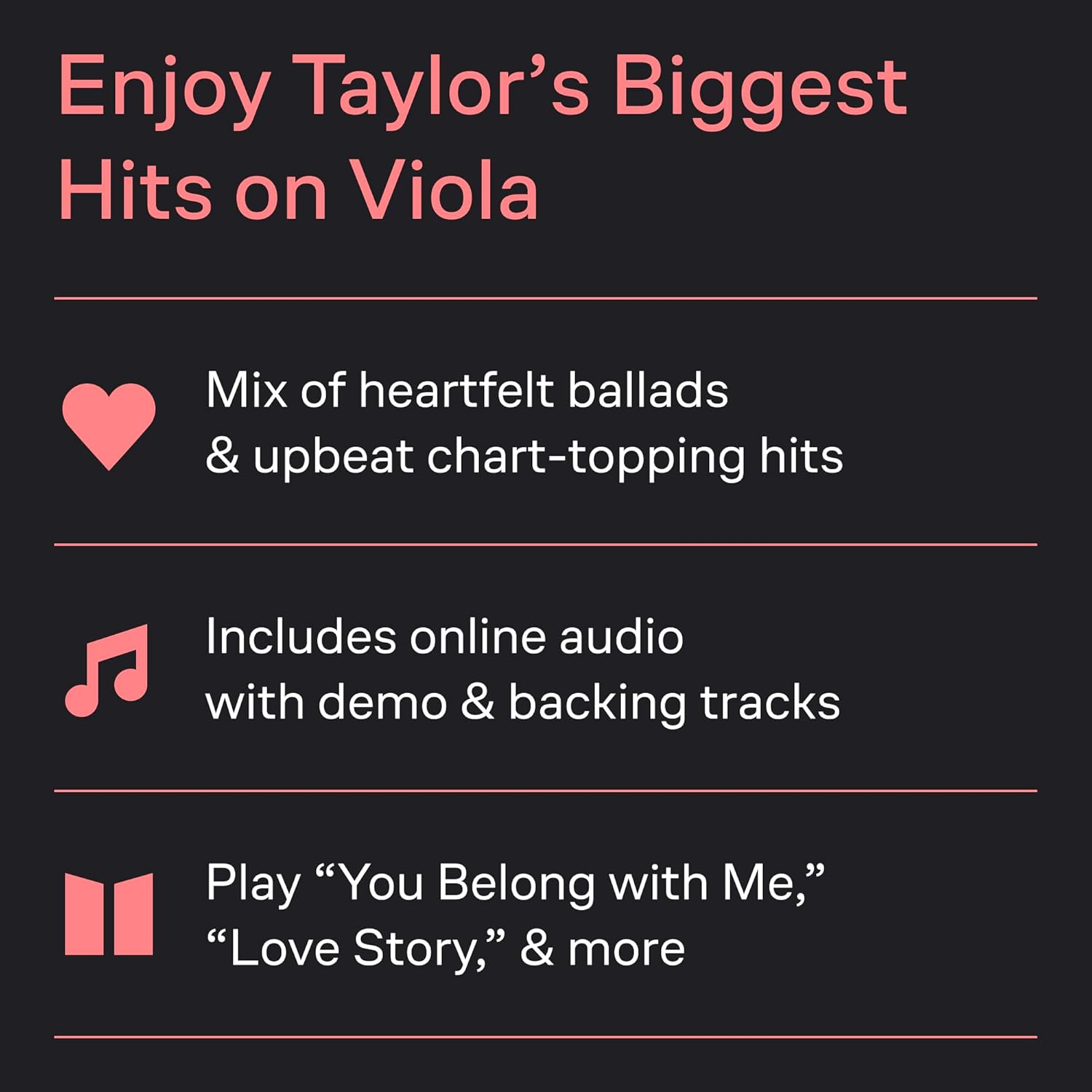 Taylor Swift for Viola - Instrumental Play-Along Cd/Pkg: Viola Play-Along Book with Online Audio image number 1