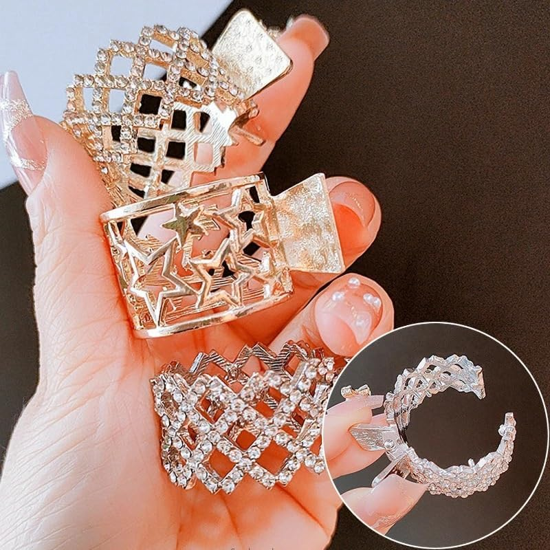 Hair Claw Clips High Ponytail Claw Clip Fixing Artifact High-End Headdress to Prevent Hair from Sagging Metal Small Clip Hair Accessories image number 4