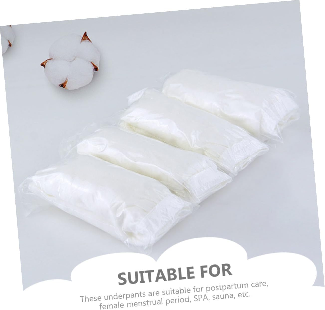 INOOMP 5Pcs Convenient Disposable Briefs Portable Cotton Briefs for Travel and Everyday Use Female image number 5