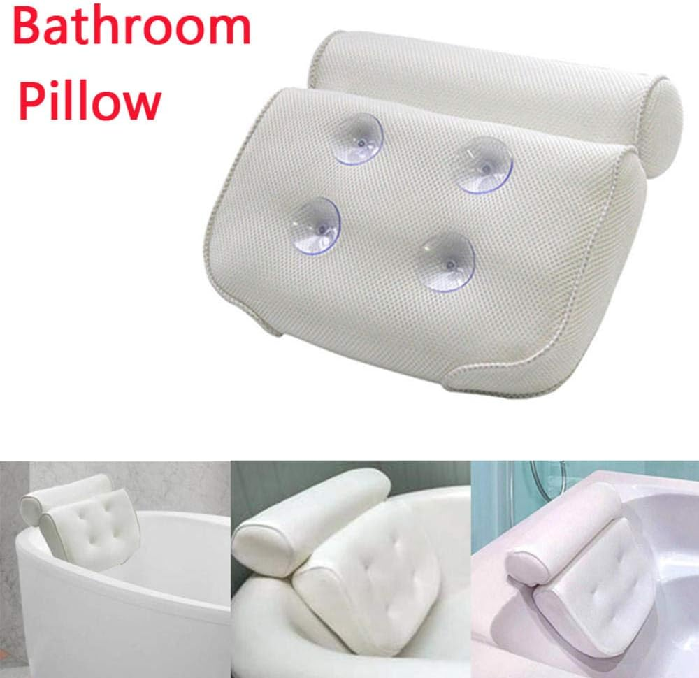 Breathable 3D Mesh Spa Bath Pillow with Suction Cups Neck and Back Support Spa Pillow for Home Hot Tub Bathroom Accersories image number 4