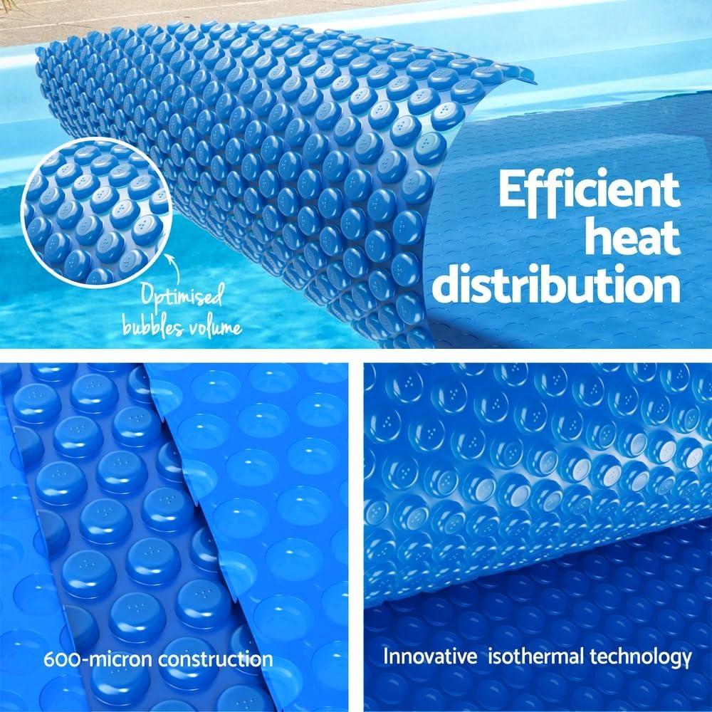 Aquabuddy Pool Cover 600 Micron Bubble Heat Solar Blanket Shed Blue 6.5X3M image number 3