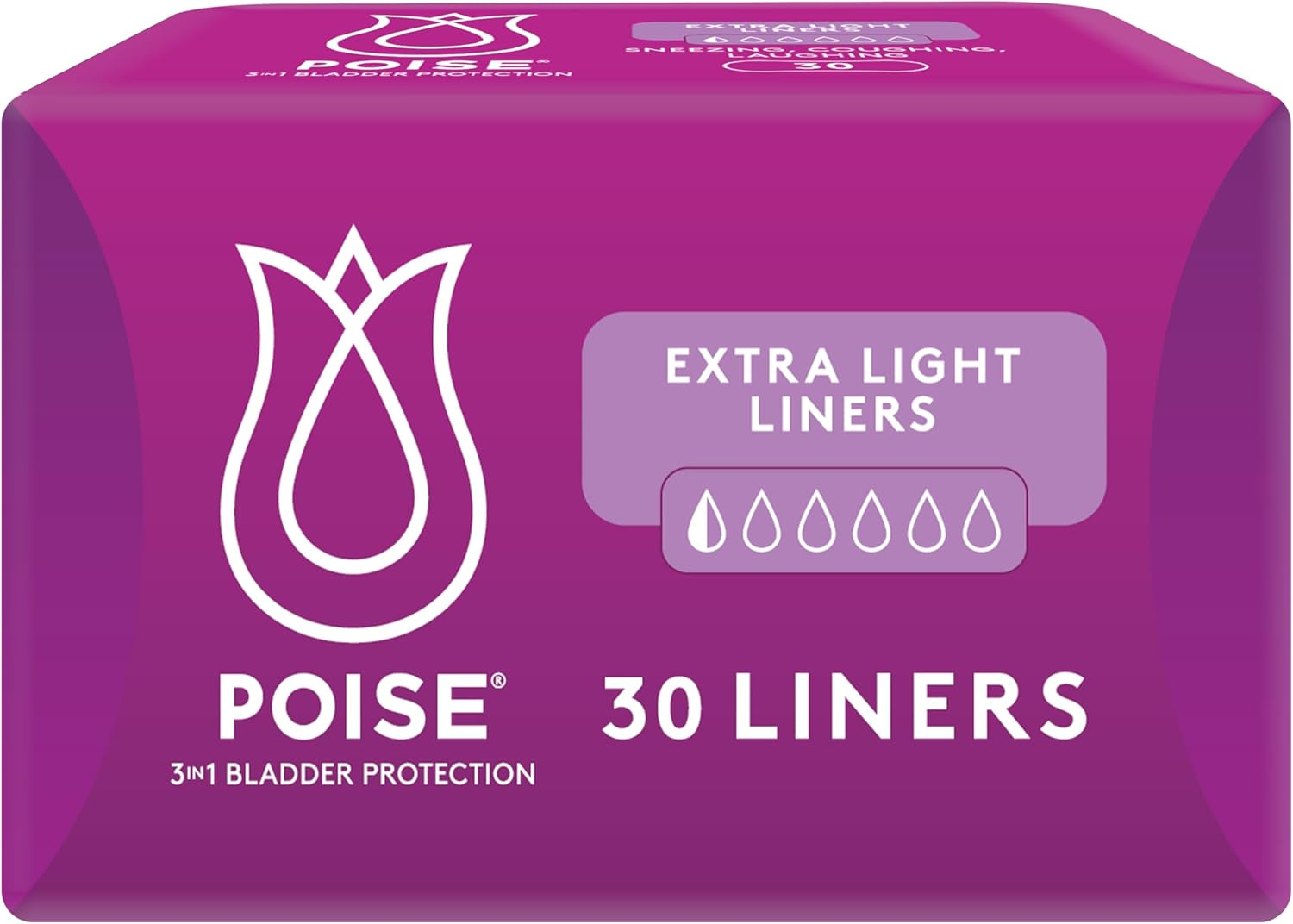 Poise Liners for Bladder Leaks Extra Light 30 Count image number 2