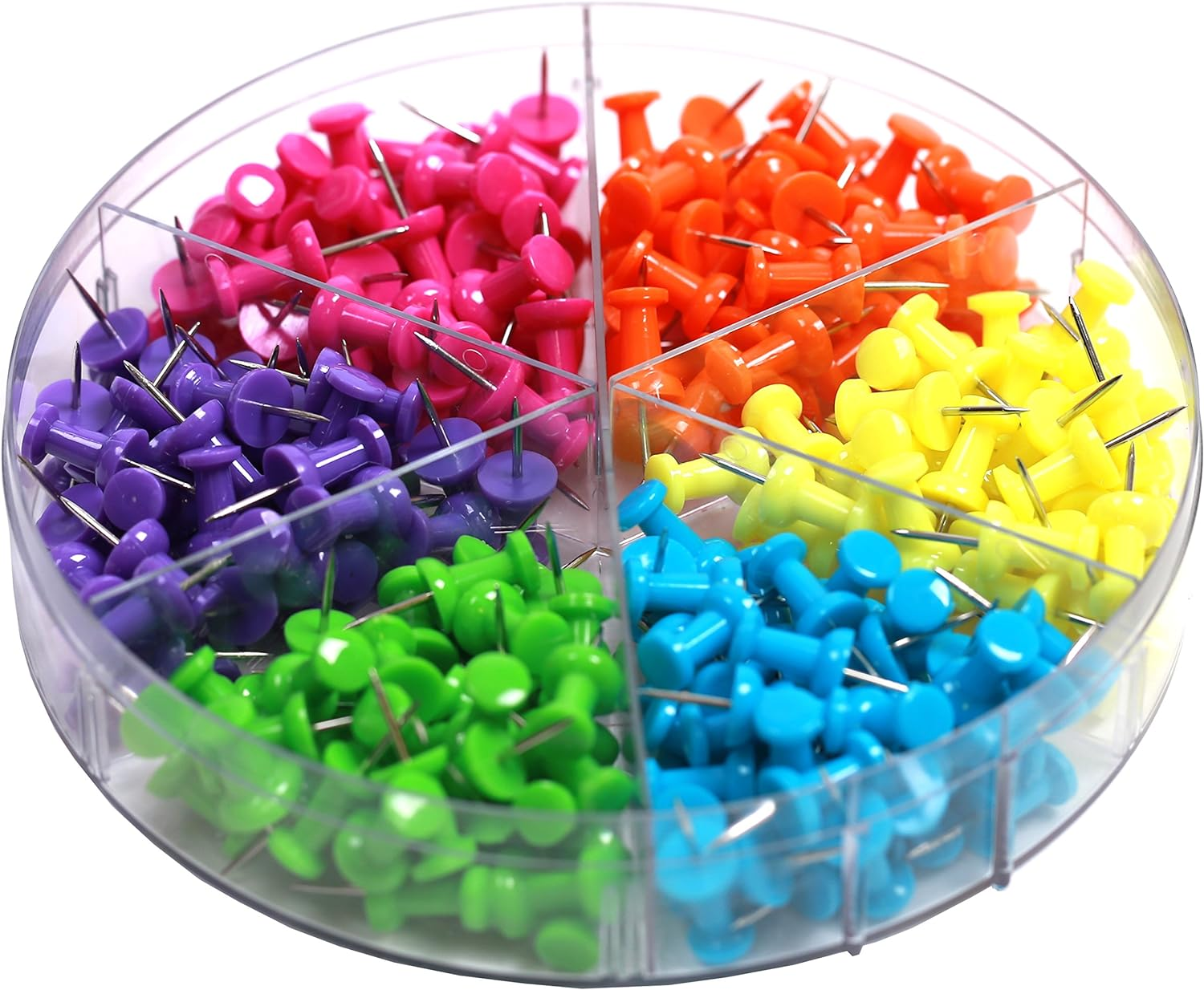 Decorative Multi-Colored Push Pins for Home & Office, Six Colors for Different Projects in Reusable Organizing Container, 240 Pieces, by Office Style, Standard (A1-240PCSCLRPP) image number 4