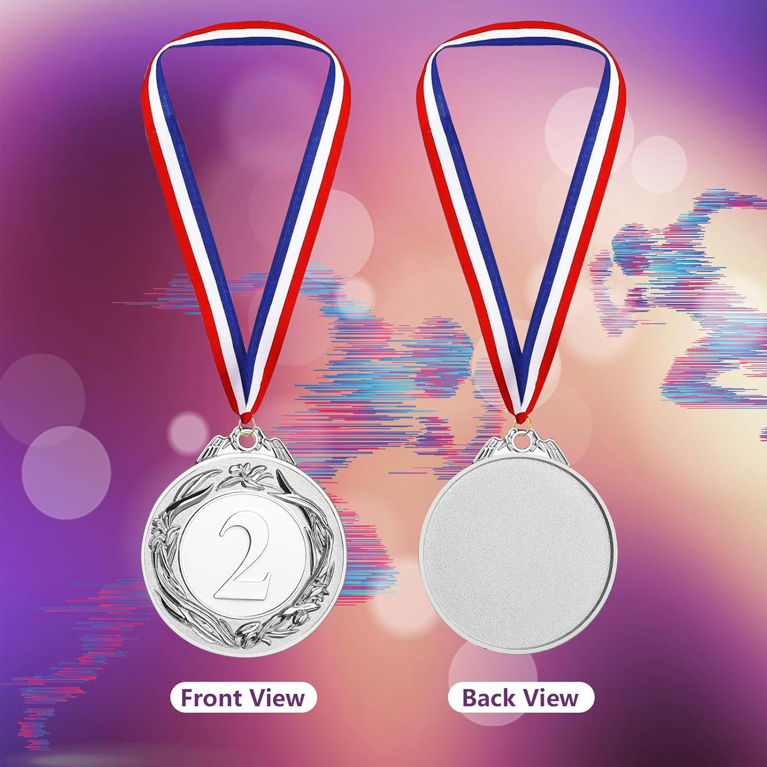 Kids Reward Medal, 12PCS Medals for Award, Gold Medal with Neck Ribbons, Winner Medals Gold Prizes for Sports, Competitions, Party, Olympic Style image number 4