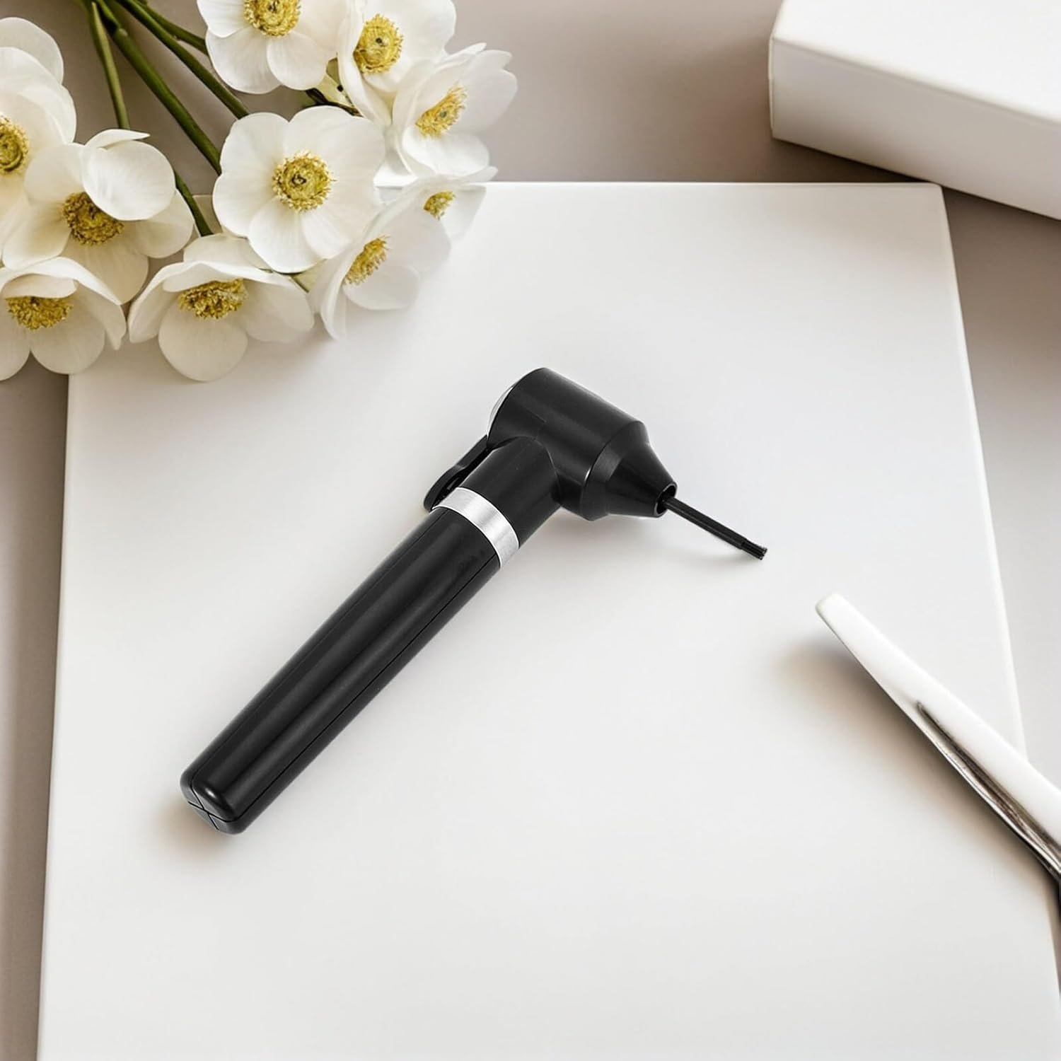 TEHAUX Pigment Mixer Ink Mixer Black Manual Agitator for Eyebrow Lip Eyeliner Tattoo Cosmetic Makeup with 5 Mixing Sticks Suitable for Microblading and Cosmetic Coloring