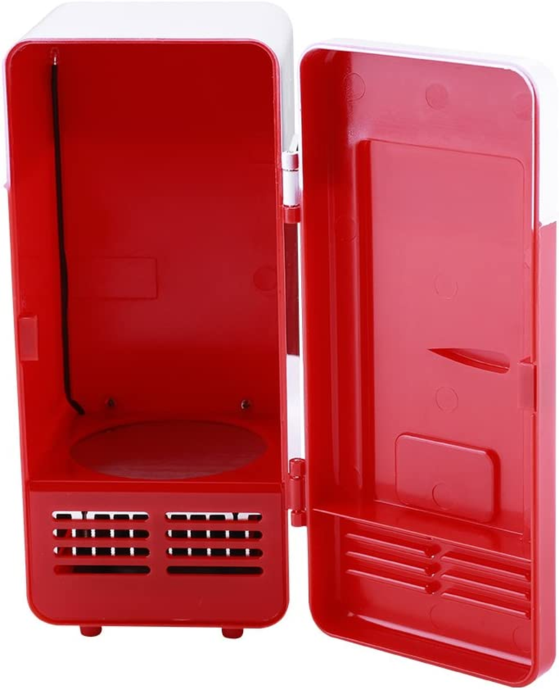 Mini USB Refrigerator, Portable LED Electric Drinks Beverage Cans Cooler and Warmer for Car(Red) image number 3