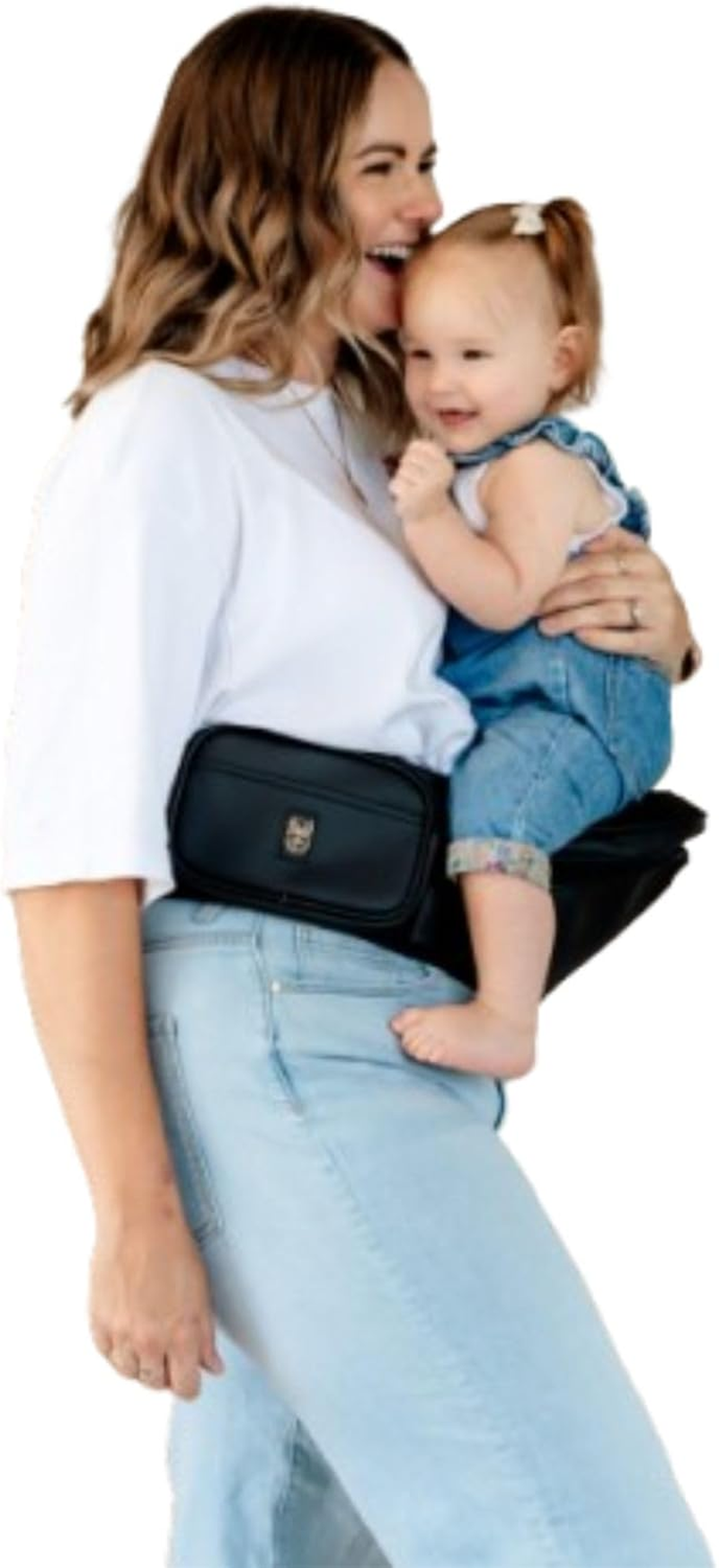 HACKERLILY Hipsurfer Hip Seat Baby Carrier Black Vegan Leather with Black Zip image number 1