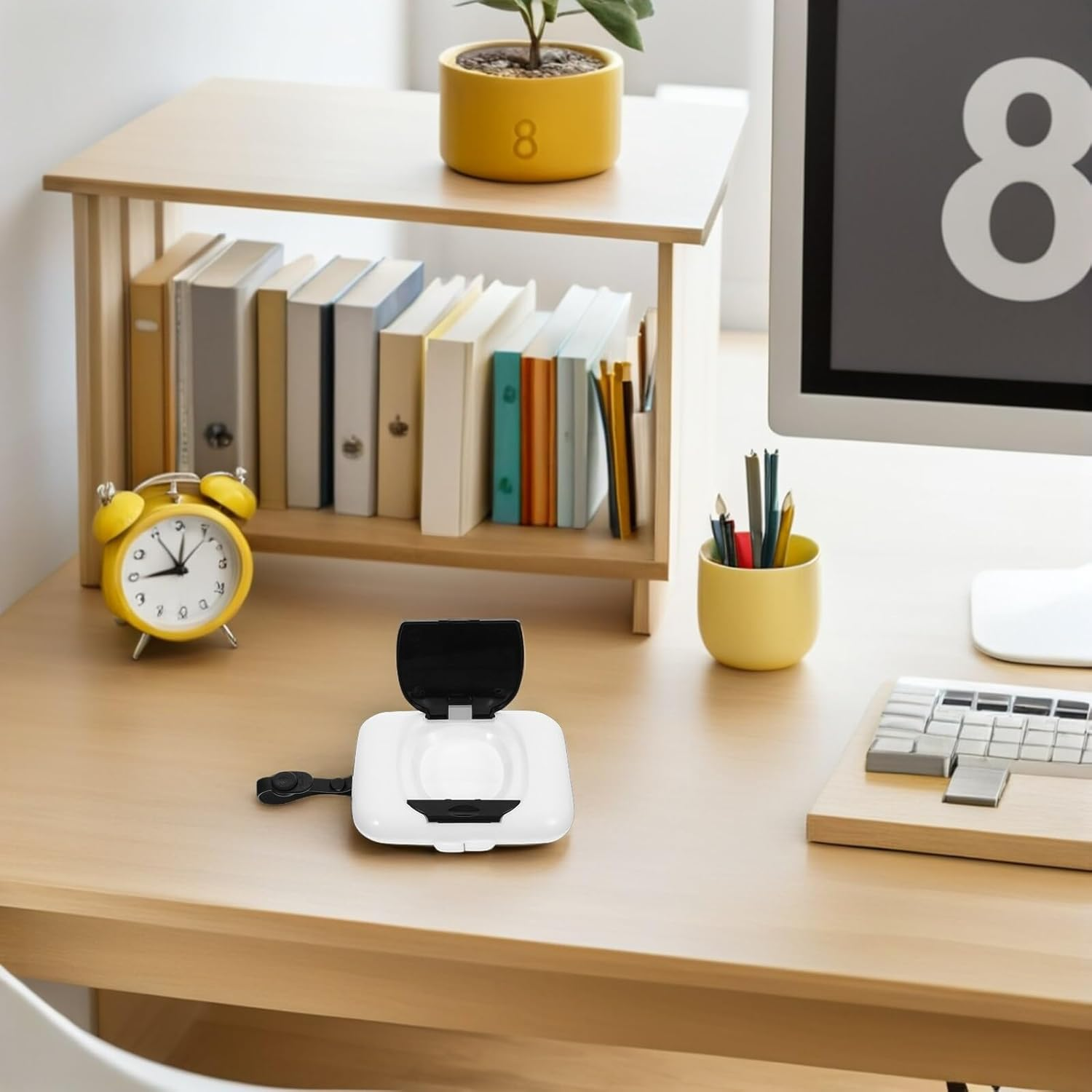 Baby Wipes Dispenser Portable Travel Wipe Holder Case Refillable Black 2Pcs Suitable for Diaper Bags and Outdoor Use image number 2