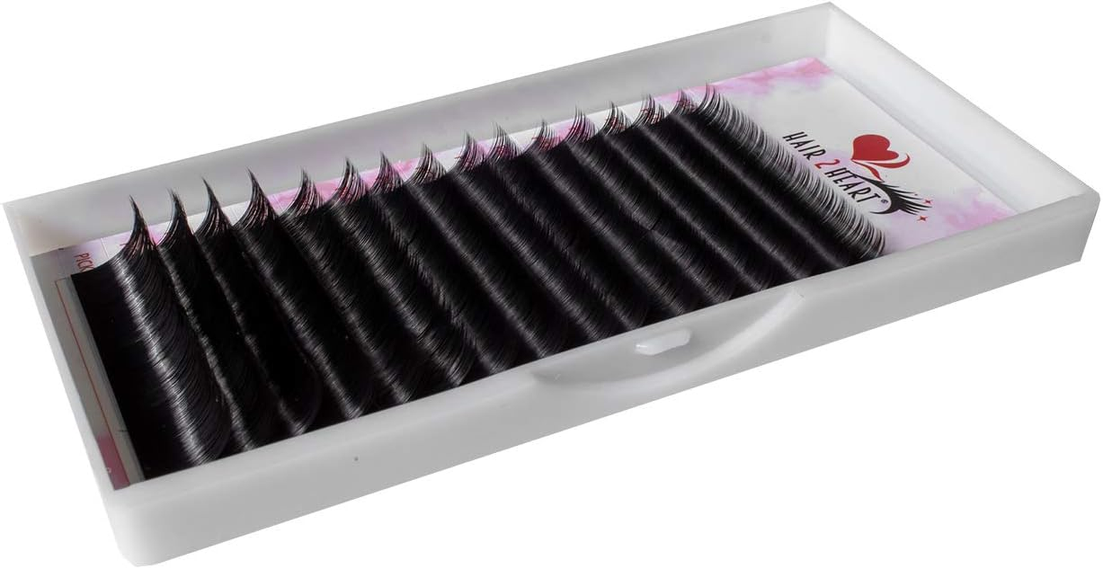 Hair2Heart 0.07 Thickness Volume D-Curl Silk Eyelash Extensions, Mix Length