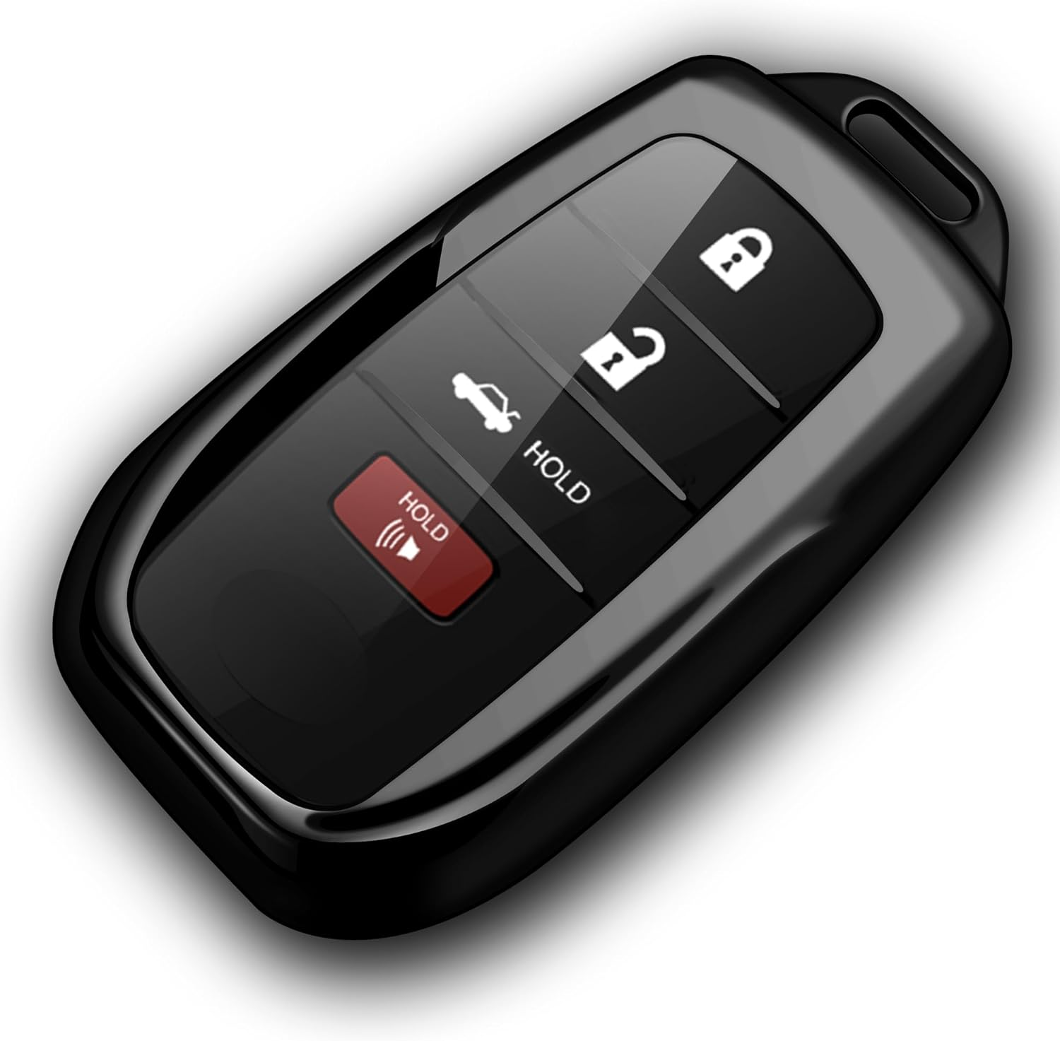 Tukellen for Toyota Key Fob Cover Soft Key Shell Case for 2025 Camry 2019-2025 Land Cruiser,2021-2025 Sienna Venza Hilux Fortuner 2023-2025 Highlander Tundra Corolla Bz4X Prius 4/5/6 Buttons-Black