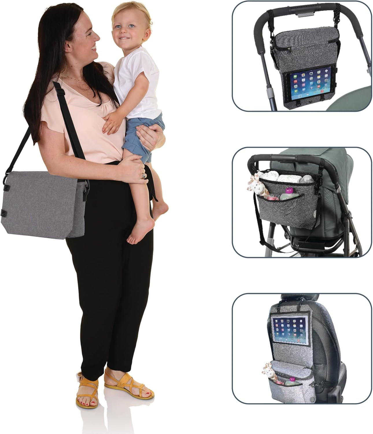 Dreambaby Diaper Tote Bag, Gray, Gray, Diaper Tote Bag