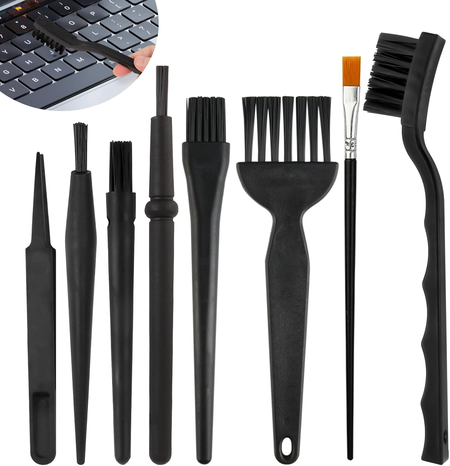 8 Pcs Multi-Purpose Brushes - Computer Cleaning Brush Kit with anti Static Brushes, Perfect for Keyboards, Laptops, Pcs, Car Interiors & Window Tracks image number 6