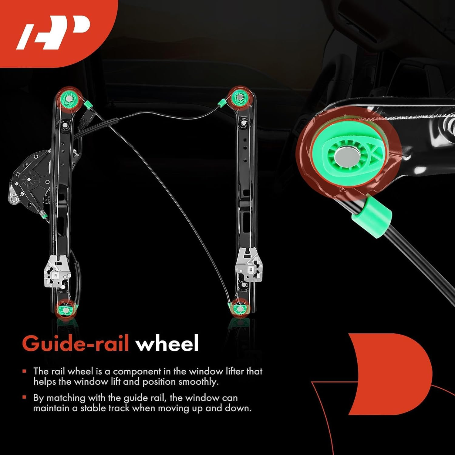 A-Premium Power Window Regulator with Motor for BMW E46 325I 328I 330I 1999-2005 Sedan Wagon Front Left Driver Side image number 1