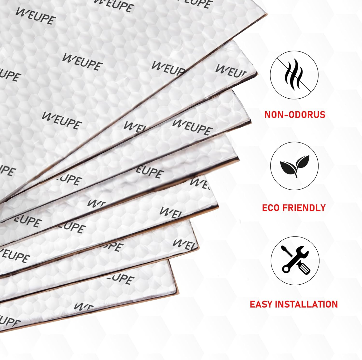 Sound Deadening Mat for Cars, 80 Mil 5 Sqft, Butyl Automotive Sound Deadener, Noise Insulation Dampening Material for Car Trunk, Speaker, Door, Floor and Ceiling, Silver image number 4