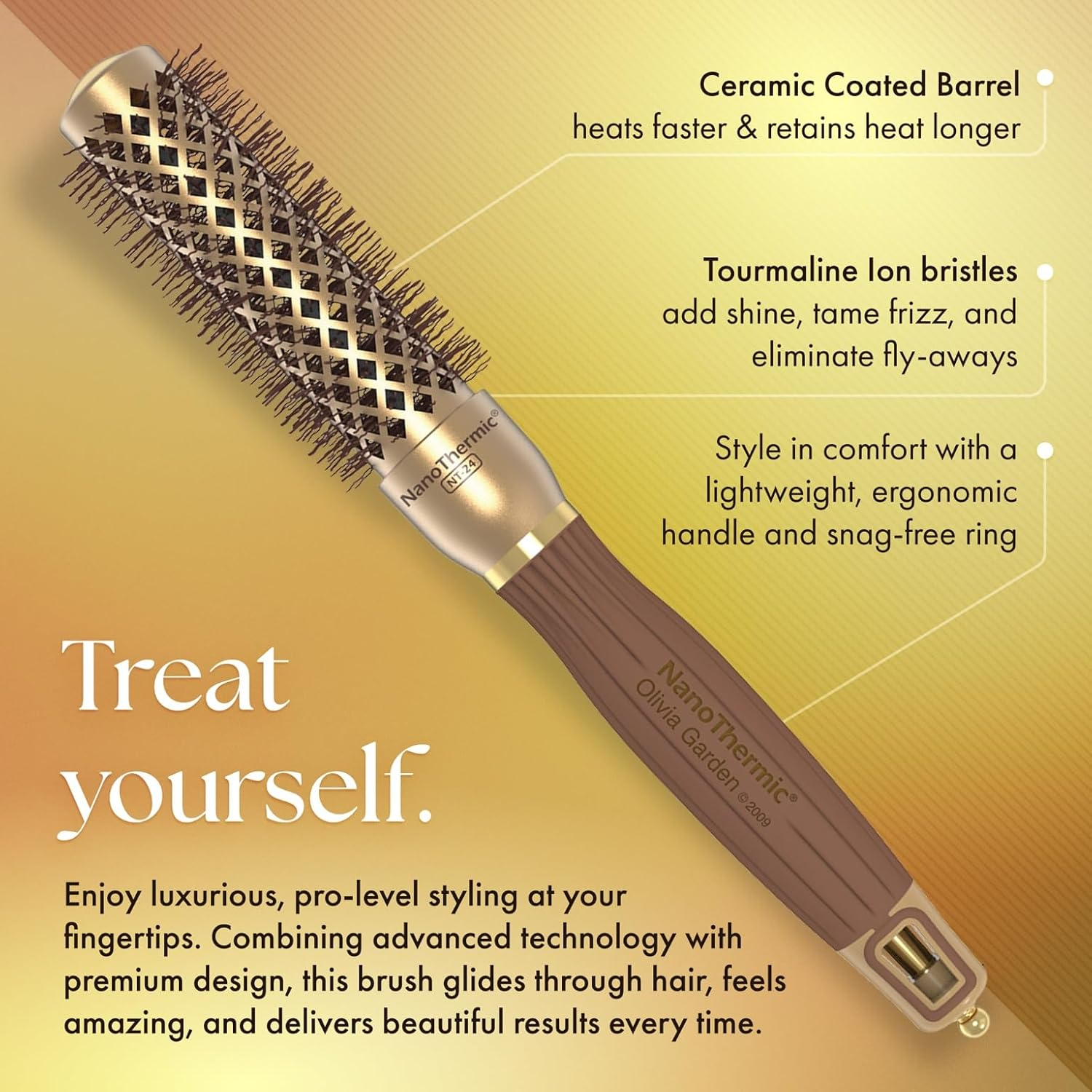 Olivia Garden Nanothermic Ceramic + Ion round Thermal Hair Brush