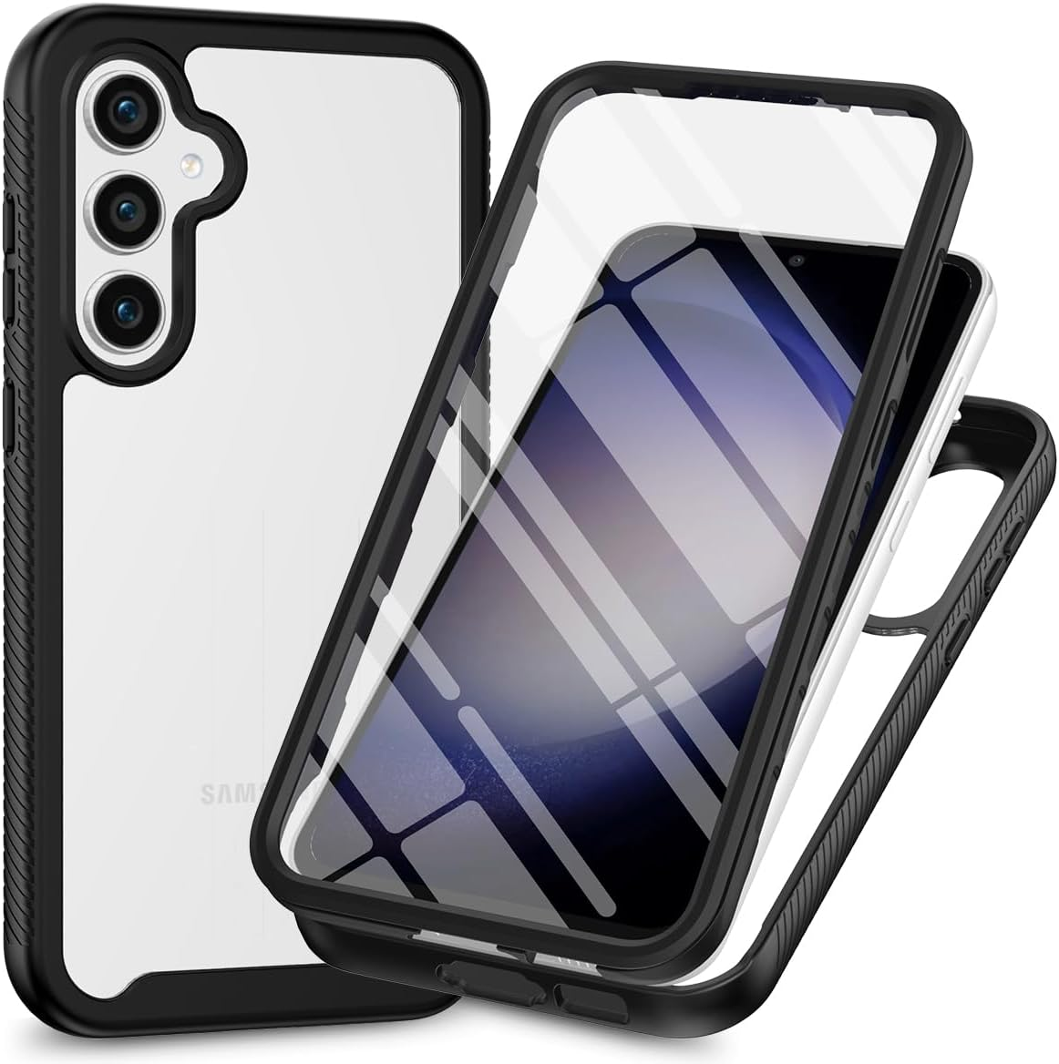 Ronrun for Motorola Moto G84 Case, with Built-In Screen Protector 360&deg; Full Body Shockproof Protection Armour Slim Fit Cover for Motorola Moto G84 Black