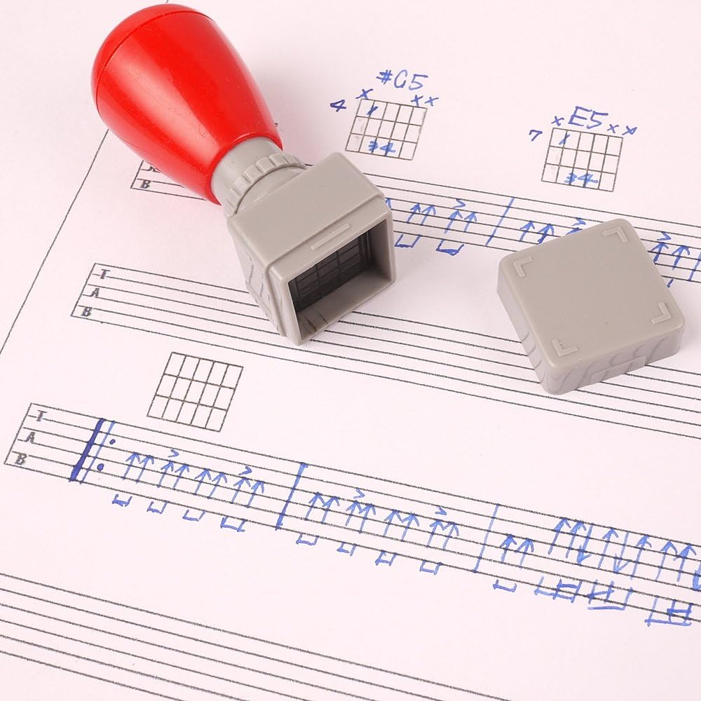 Mr.Power Guitar Chord Stamp Black Ink(3 Frets)/Ukulele(5 Fret) DIY Mini Rubber Stamp(Black Ink)