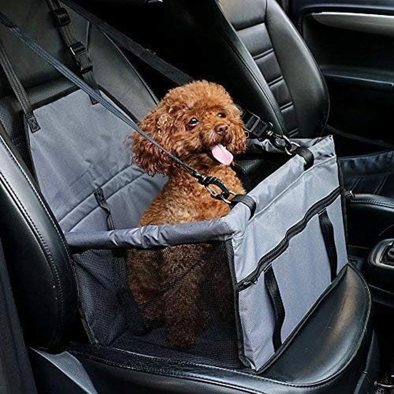 Petbobi Small Dog Car Seat, Dog Car Booster Seat for Small Medium Dogs 5-15 Lbs, Foldable Front Seat Safety with Sturdy PVC Tube Frame, Breathable Mesh, Leopard Print