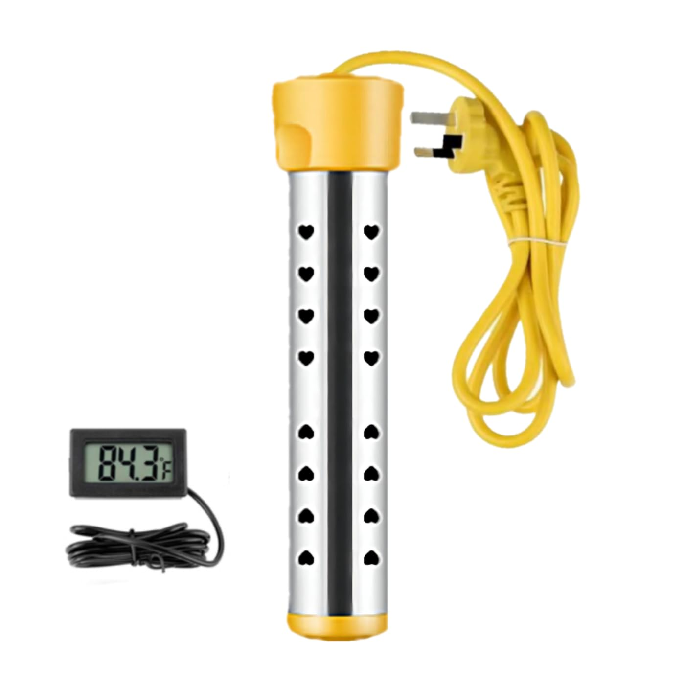 Immersion Water Heater, Water Heater Electric, Portable Bucket Water Heater, Submersible Stainless Steel Intelligent Temperature Control Digital LCD Thermometer Fast Heating