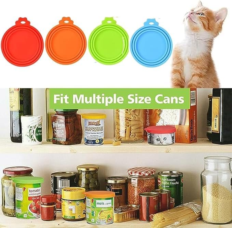 Silicone Pet Food Can Cover 4 / Set Silicone Can Cover 1 Pack 3 Standard Size General Purpose Cat and Dog Food Can Cover Dishwasher Safe image number 1