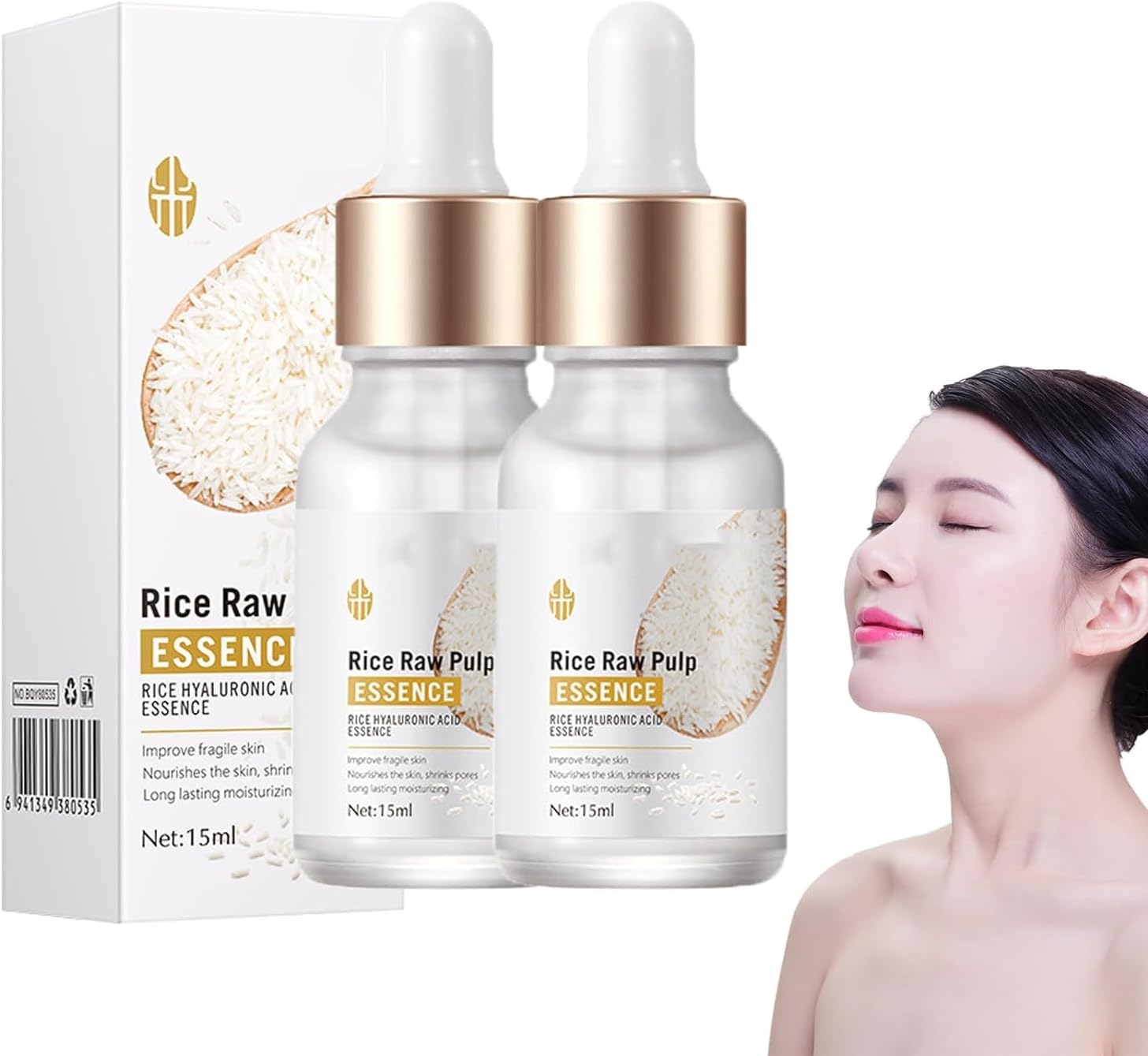 White Rice Anti-Wrinkle Essence,Facial Serum Massage for Woman,Collagen Anti-Wrinkle White Rice Facial Essence,Reduce Fine and Lines Face Serum