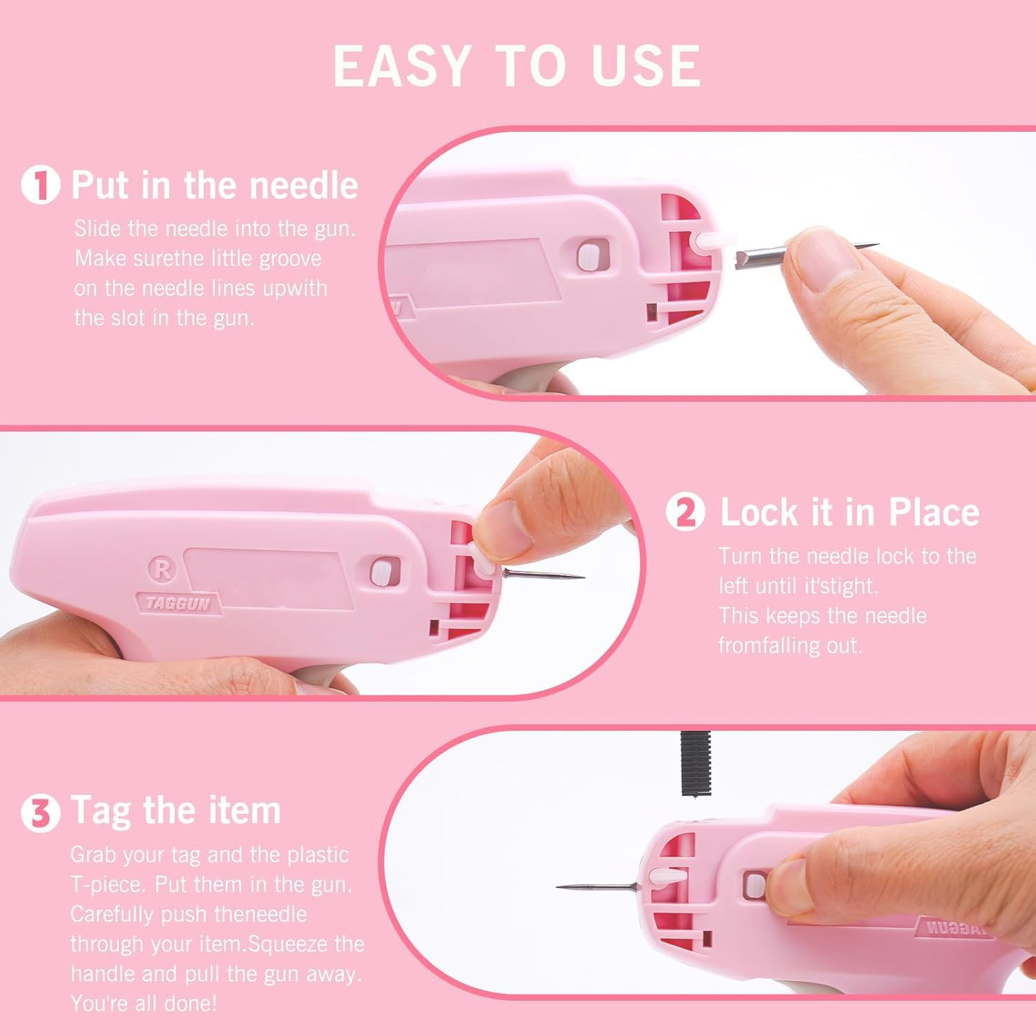 Stitch Gun for Clothes, for Temporary Fixing of Clothes - Mini Sewing Kit, Quick Clothing Fixer, Sewing Tool Kits, 1000 Black & 1000 White 5Mm Mini Fasteners, with 6 Needles image number 1