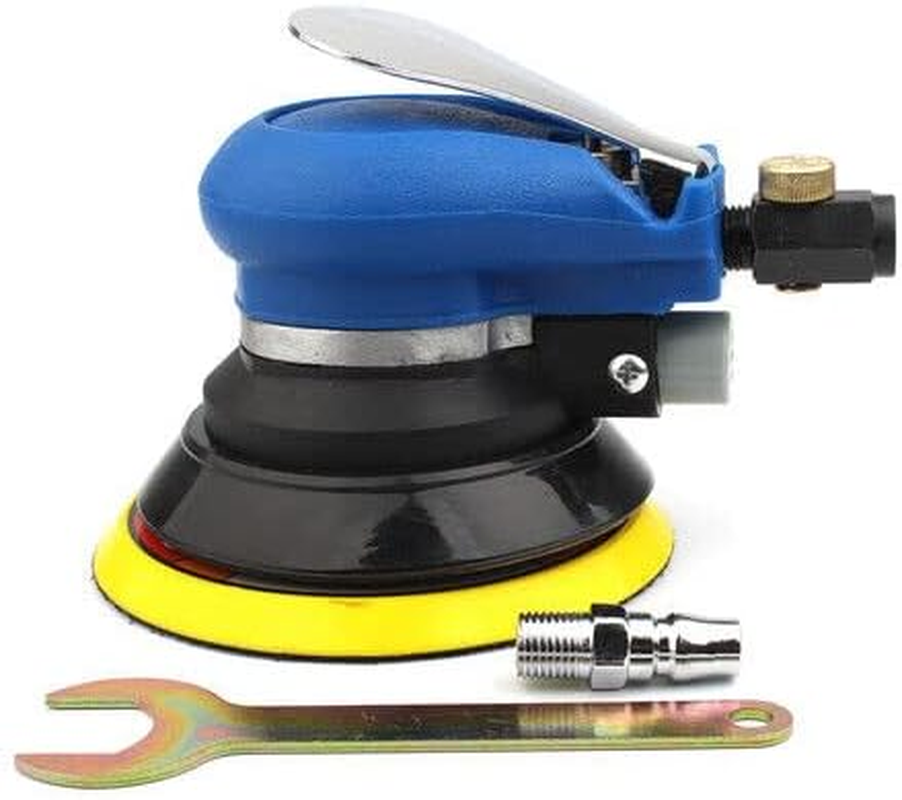 6'' Air Random Orbital Palm Polisher Sander Vacuum Pneumatic Tools 150Mm +Wrench image number 1